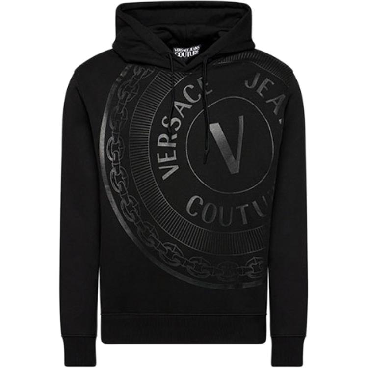 Versace FW21 Logo Print Pullover Sweatshirt Black 71GAIT13-CF00T-899