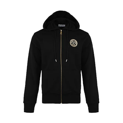 Versace FW21 Logo Zip-Up Hoodie Jacket Black 71GAIT09-CF00T-G89