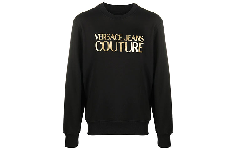 Versace FW21 Metallic Logo Print Pullover Sweatshirt EB7GZA7TQE-30318-K42