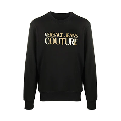 Versace FW21 Metallic Logo Print Pullover Sweatshirt EB7GZA7TQE-30318-K42