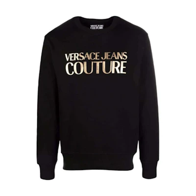 Versace FW21 Metallic Logo Print Sweatshirt Men’s Black 71GAIT08-CF00T-G89