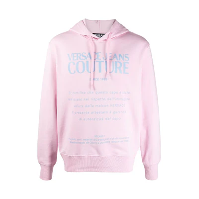 Versace FW21 Pink Logo Print Hoodie EB7GWA7T-WE30-318