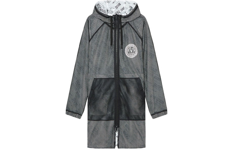 Versace FW21 Reversible Badge Logo Long Hooded Jacket Grey E71GAT402-ECQS03-E003