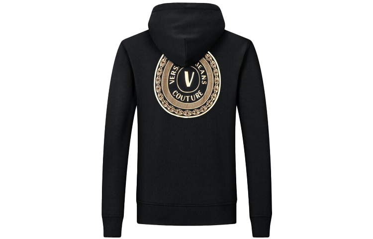 Versace FW21 Solid V-Zip Hoodie Black 71GAIT09-CF00T-899