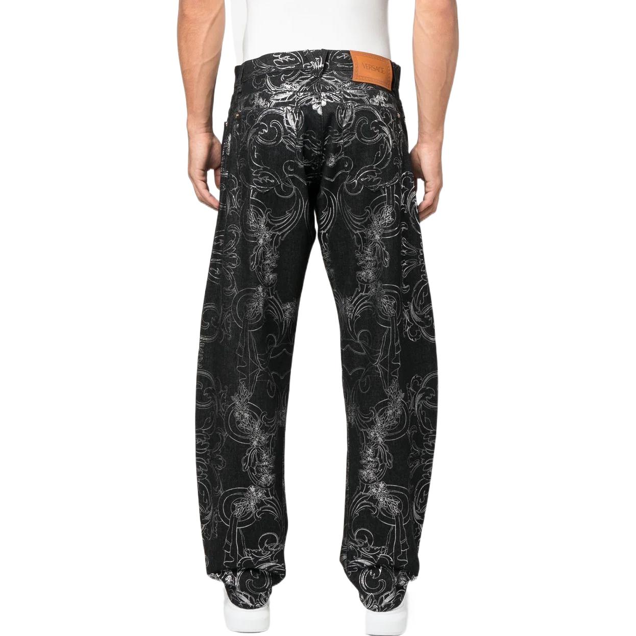 VERSACE FW22  Baroque Print Black Denim Jeans. 1006372-1A04347-2D550 圖 5