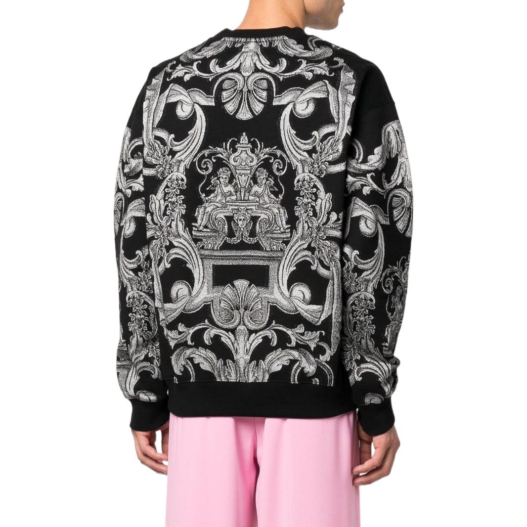 VERSACE FW22  Baroque Print Crewneck Sweatshirt Black 10064931A045042B900 圖 4