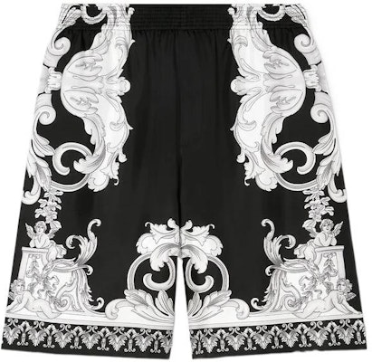 VERSACE FW22 Baroque Print Relaxed Fit Elastic Waist Shorts Black 1002476-1A04155-5B040 Buy VERSACE FW22 Baroque Print Relaxed Fit Elastic Waist Shorts Black 1002476-1A04155-5B040