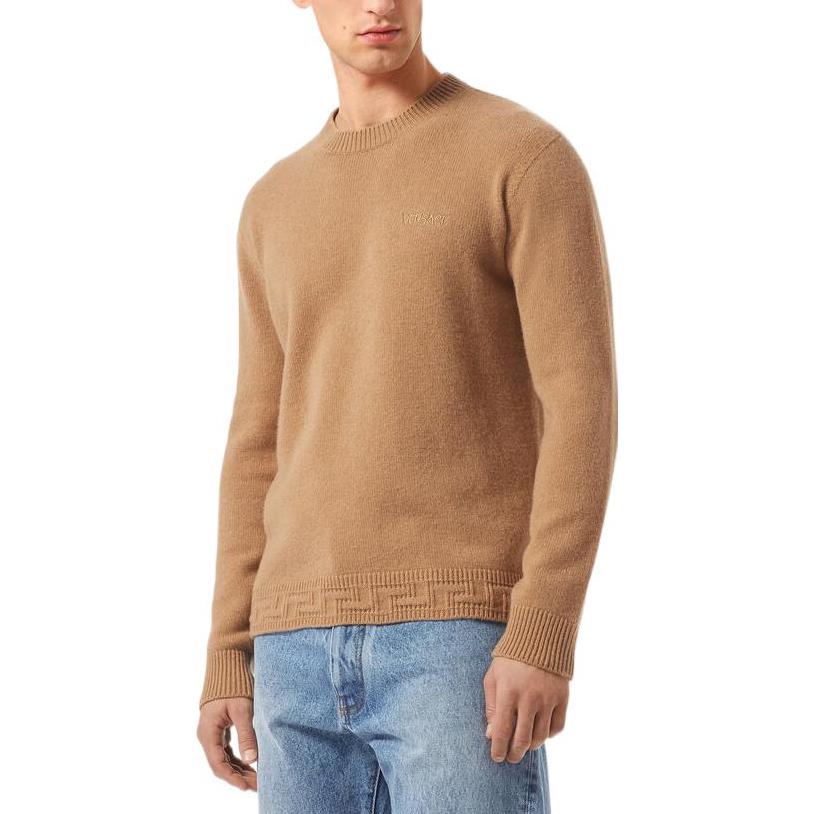 VERSACE FW22  Beige Knit Sweater with Embroidered Logo. 10062331-A042511-N700 圖 5