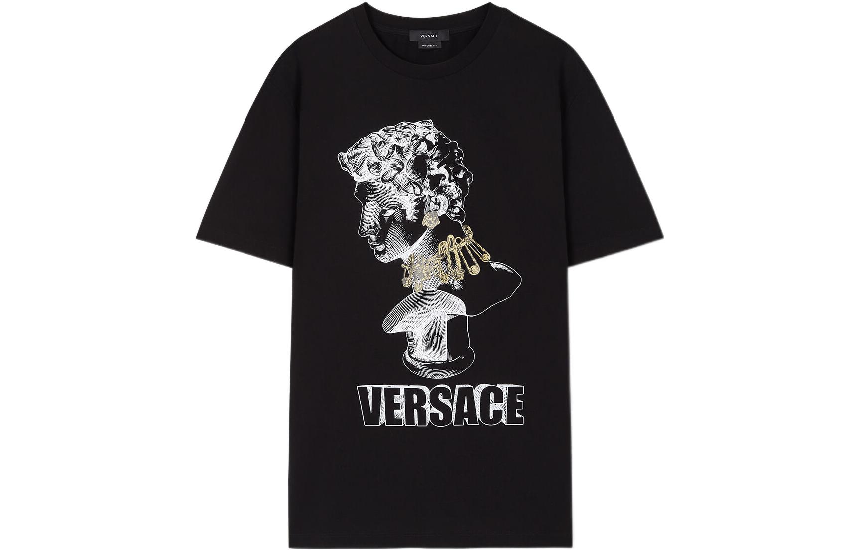 VERSACE FW22  Black Crewneck Logo Print Short Sleeve T-Shirt 1008485-1A06067-1B000 圖 2