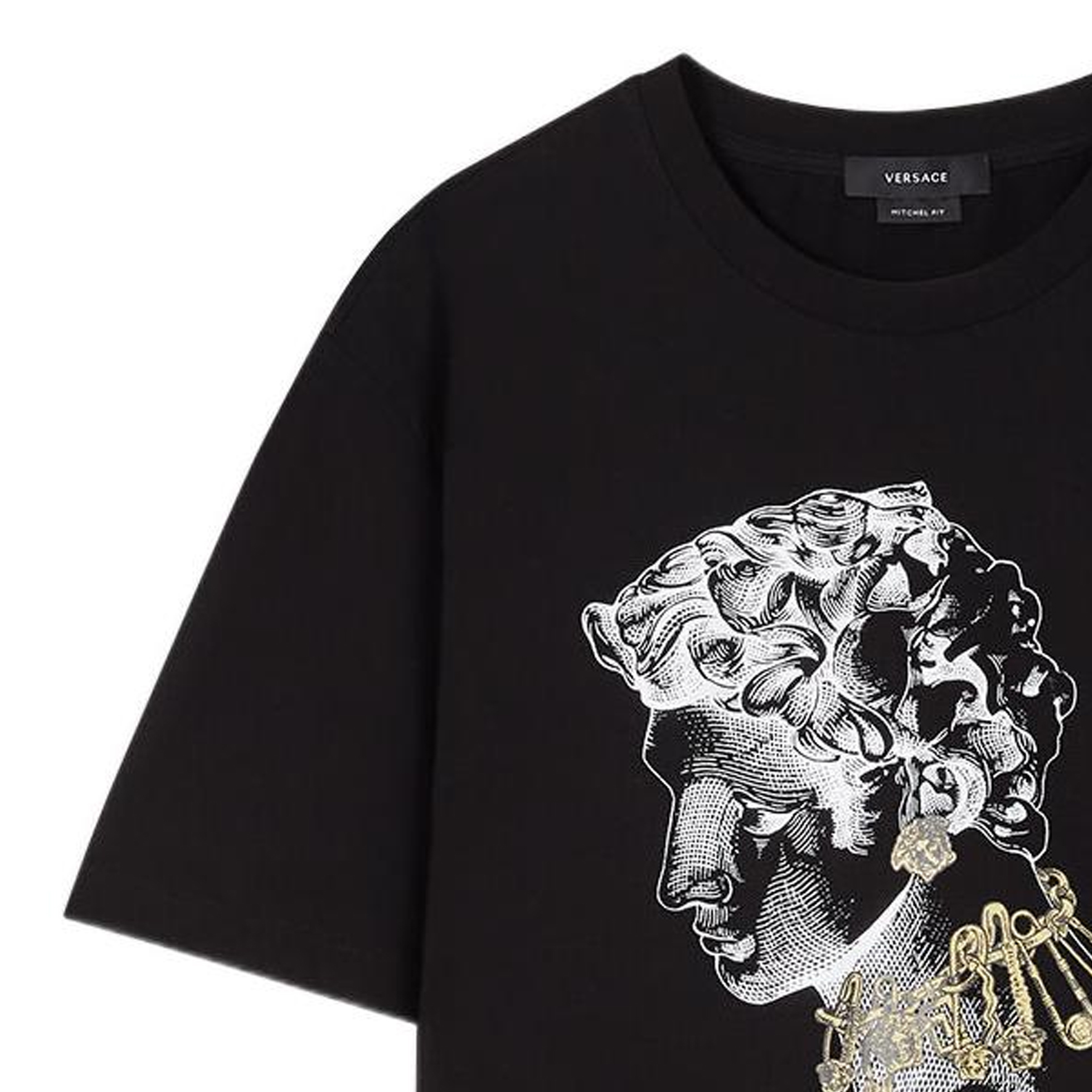 VERSACE FW22  Black Crewneck Logo Print Short Sleeve T-Shirt 1008485-1A06067-1B000 圖 7