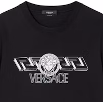 Details for VERSACE FW22 黑色圓領T恤 字母標誌印花 1008461-1A06051-1B000