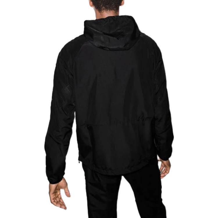 Shop 베르사체 FW22 블랙 후디 재킷 그리스 모티프 프린트 디자인. 1003740-1A03773-1B000