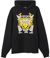 VERSACE FW22 Black Hoodie with Logo Graphic Print 1006481-1A04494-2B510 VERSACE FW22 Black Hoodie with Logo Graphic Print 1006481-1A04494-2B510