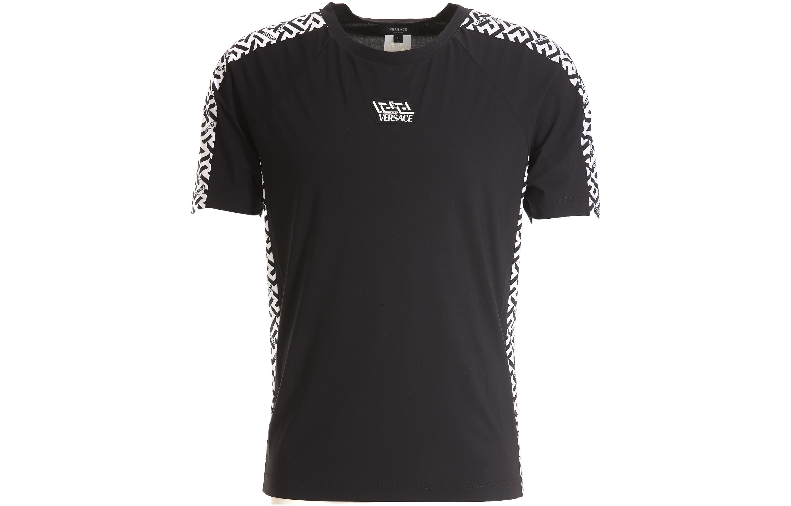 VERSACE FW22  Black Letter Crewneck Short Sleeve T-Shirt 10046811-A03229-2W020 圖 2