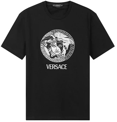 VERSACE FW22 Black Letter Graphic Crew Neck T-Shirt 1006984-1A04967-1B000 Buy VERSACE FW22 Black Letter Graphic Crew Neck T-Shirt 1006984-1A04967-1B000