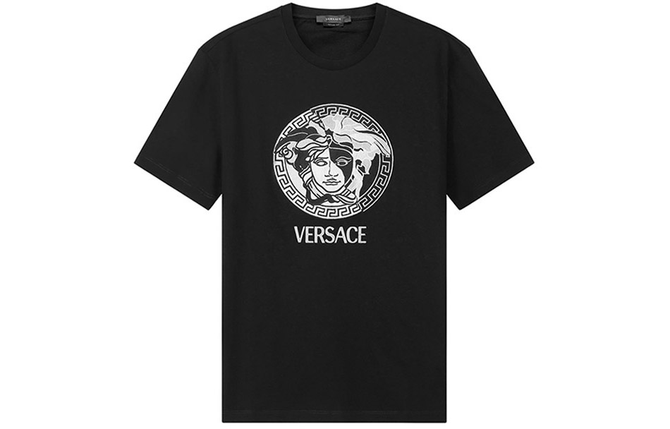 VERSACE FW22  Black Letter Graphic Crew Neck T-Shirt 1006984-1A04967-1B000 圖 2