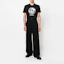 Shop VERSACE FW22 Black Letter Graphic Crew Neck T-Shirt 1006984-1A04967-1B000