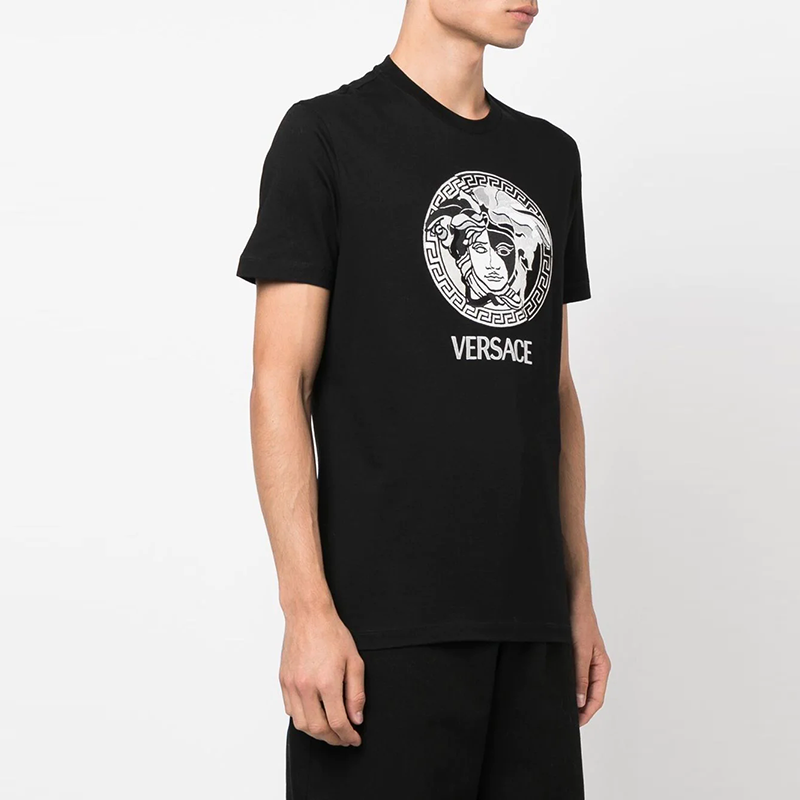 VERSACE FW22  Black Letter Graphic Crew Neck T-Shirt 1006984-1A04967-1B000 圖 6