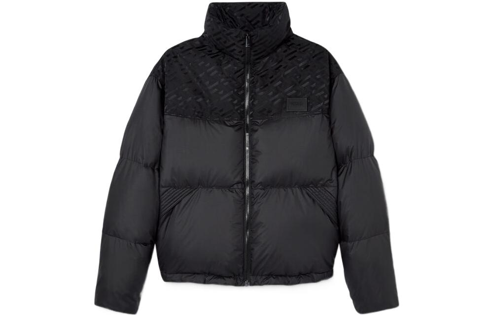 Order ヴェルサーチ FW22 ブラックロゴ ハイネック ジッパー パファージャケット. 1007464-1A06182-1B000