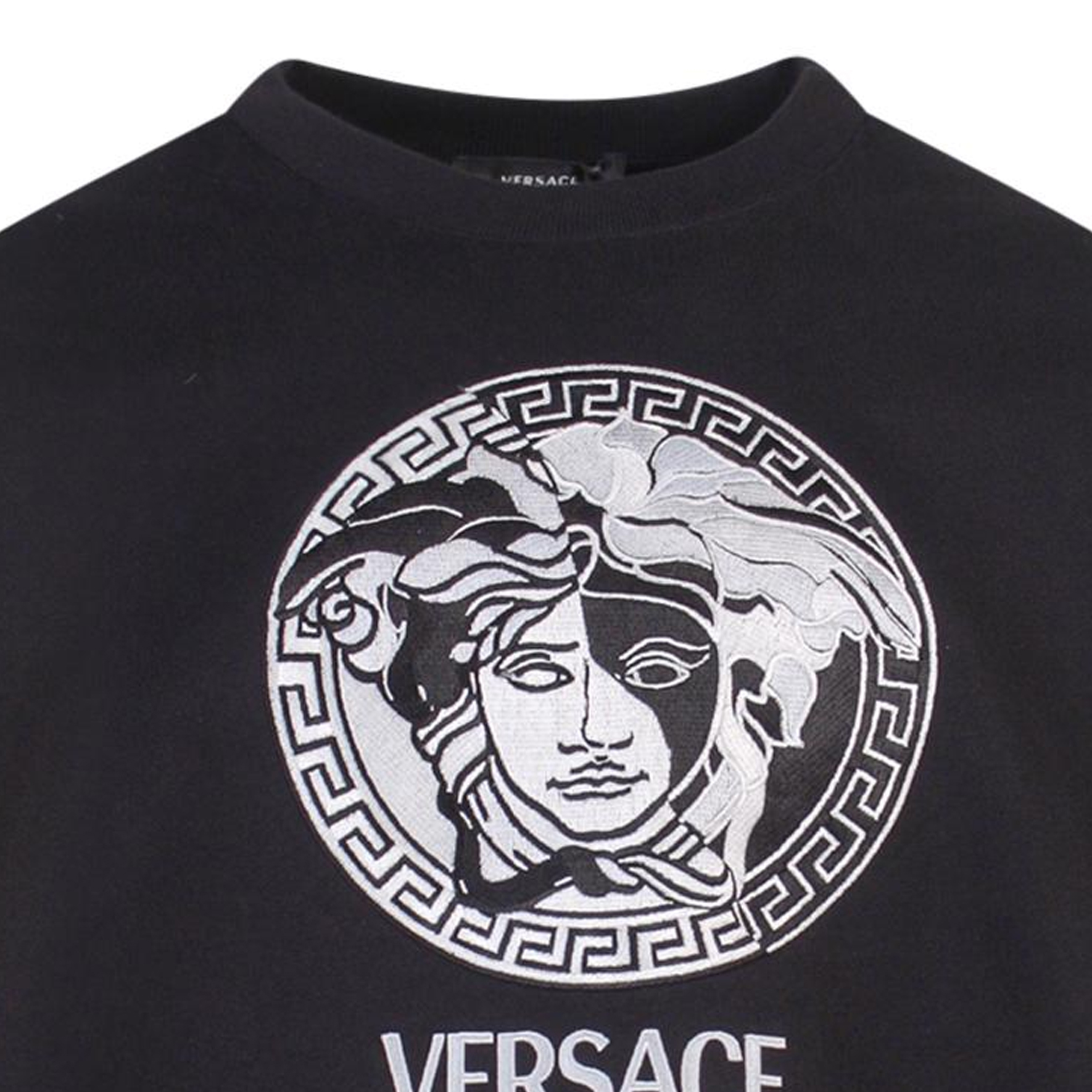 VERSACE FW22  Black Logo Print Crewneck Pullover Sweatshirt. 1006985-1A04970-1B000 圖 6