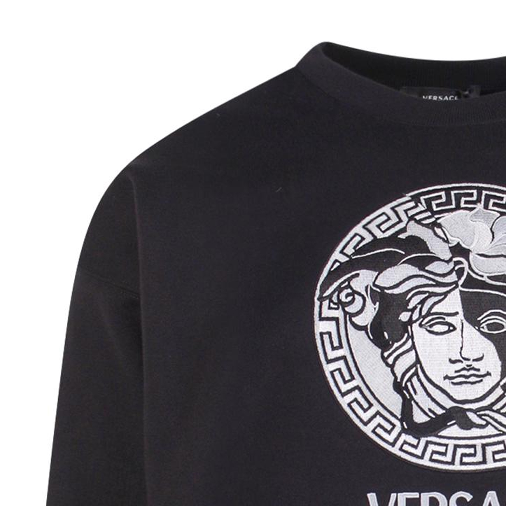VERSACE FW22  Black Logo Print Crewneck Pullover Sweatshirt. 1006985-1A04970-1B000 圖 7