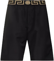 VERSACE FW22 Black Logo Printed Straight-Leg Casual Shorts ABU0102-7A23241-5A80G VERSACE FW22 Black Logo Printed Straight-Leg Casual Shorts ABU0102-7A23241-5A80G