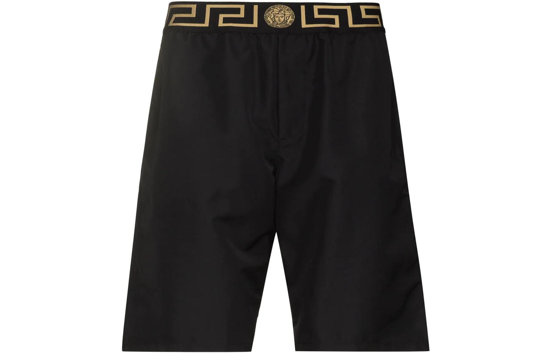 Order 베르사체 FW22 블랙 로고 프린트 스트레이트 레그 캐주얼 쇼츠 ABU0102-7A23241-5A80G