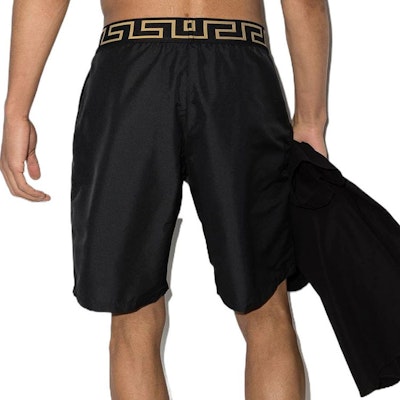 베르사체 FW22 블랙 로고 프린트 스트레이트 레그 캐주얼 쇼츠 ABU0102-7A23241-5A80G Shop 베르사체 FW22 블랙 로고 프린트 스트레이트 레그 캐주얼 쇼츠 ABU0102-7A23241-5A80G