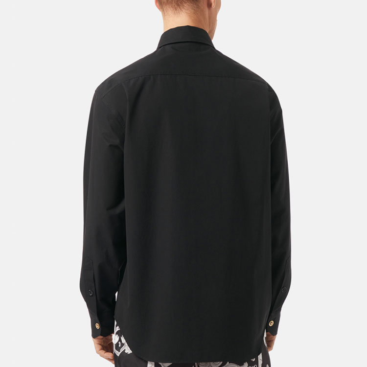 Purchase VERSACE FW22 Baju Hitam Lengan Panjang Berkancing Single 1006062-1A01816-1B000