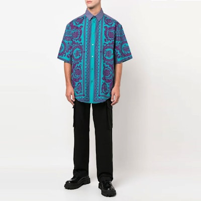 VERSACE FW22 Black Loose Fit Straight Casual Pants 1006939-1A05084-1B000 Shop VERSACE FW22 Black Loose Fit Straight Casual Pants 1006939-1A05084-1B000