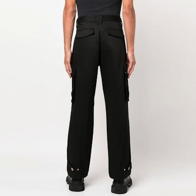 VERSACE FW22 Black Loose Fit Straight Casual Pants 1006939-1A05084-1B000 Purchase VERSACE FW22 Black Loose Fit Straight Casual Pants 1006939-1A05084-1B000