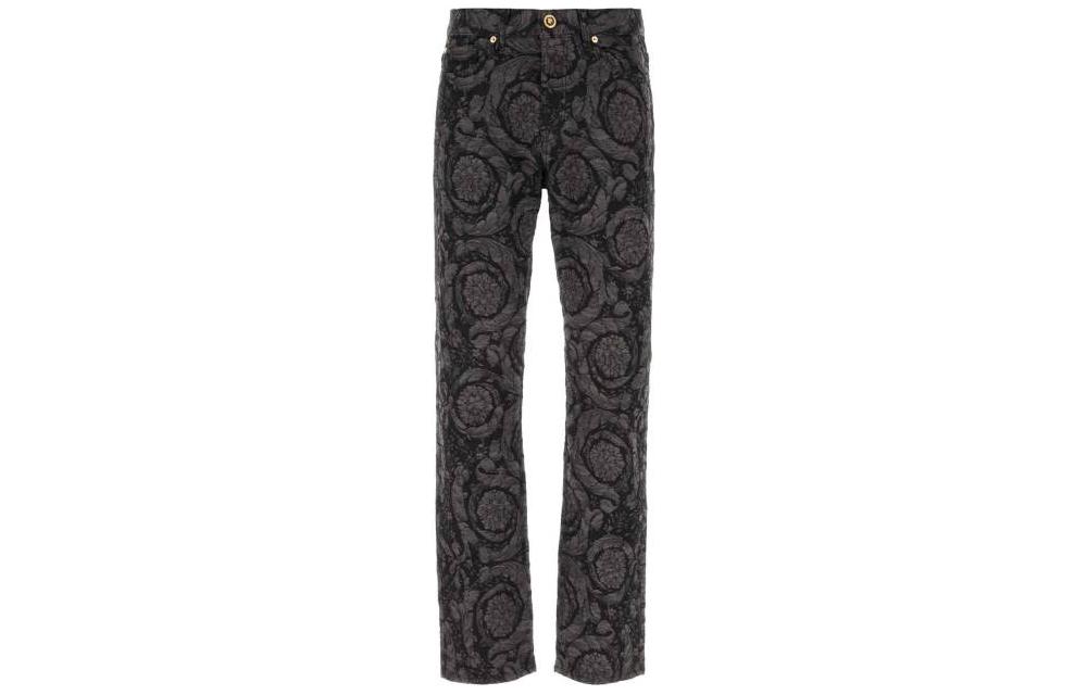 VERSACE FW22  Black Mid-Rise Straight-Leg Printed Denim Jeans 1007837-1A07719-2D860 圖 2