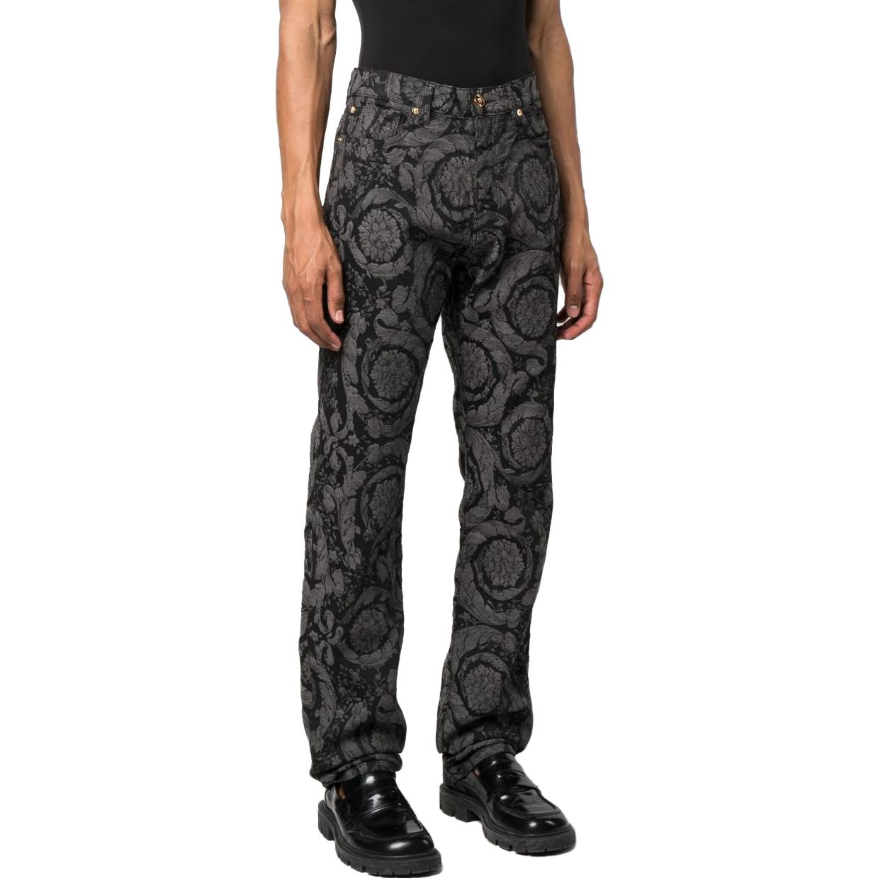 VERSACE FW22  Black Mid-Rise Straight-Leg Printed Denim Jeans 1007837-1A07719-2D860 圖 6