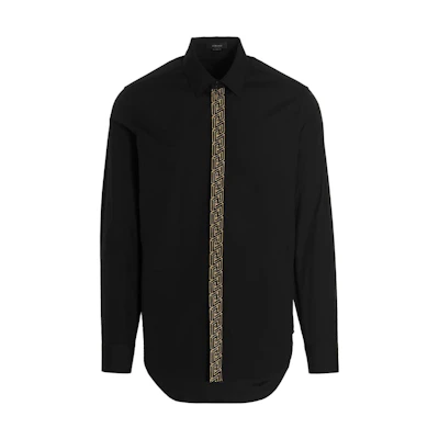 Versace FW22 Black Pattern Print Long Sleeve Collared Shirt 1006376-1A04354-2B130