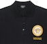 Sizing VERSACE FW22 Black Polo Shirt with Embroidered Lettering 1008503-1A06081-1B000
