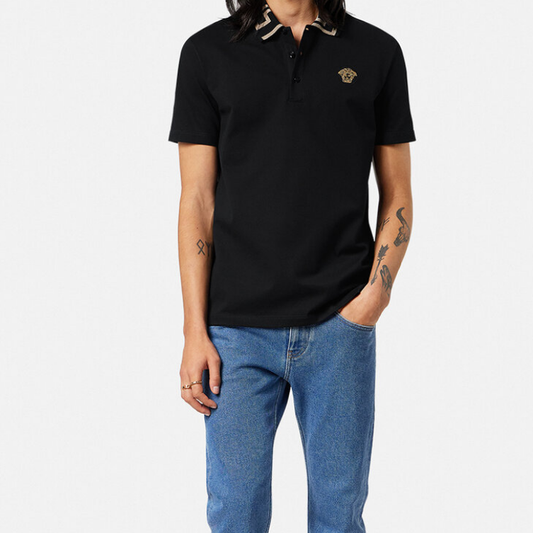 Details for 范思哲 FW22 黑色徽标刺绣设计 Polo 衫 A87402-1A06199-1B000