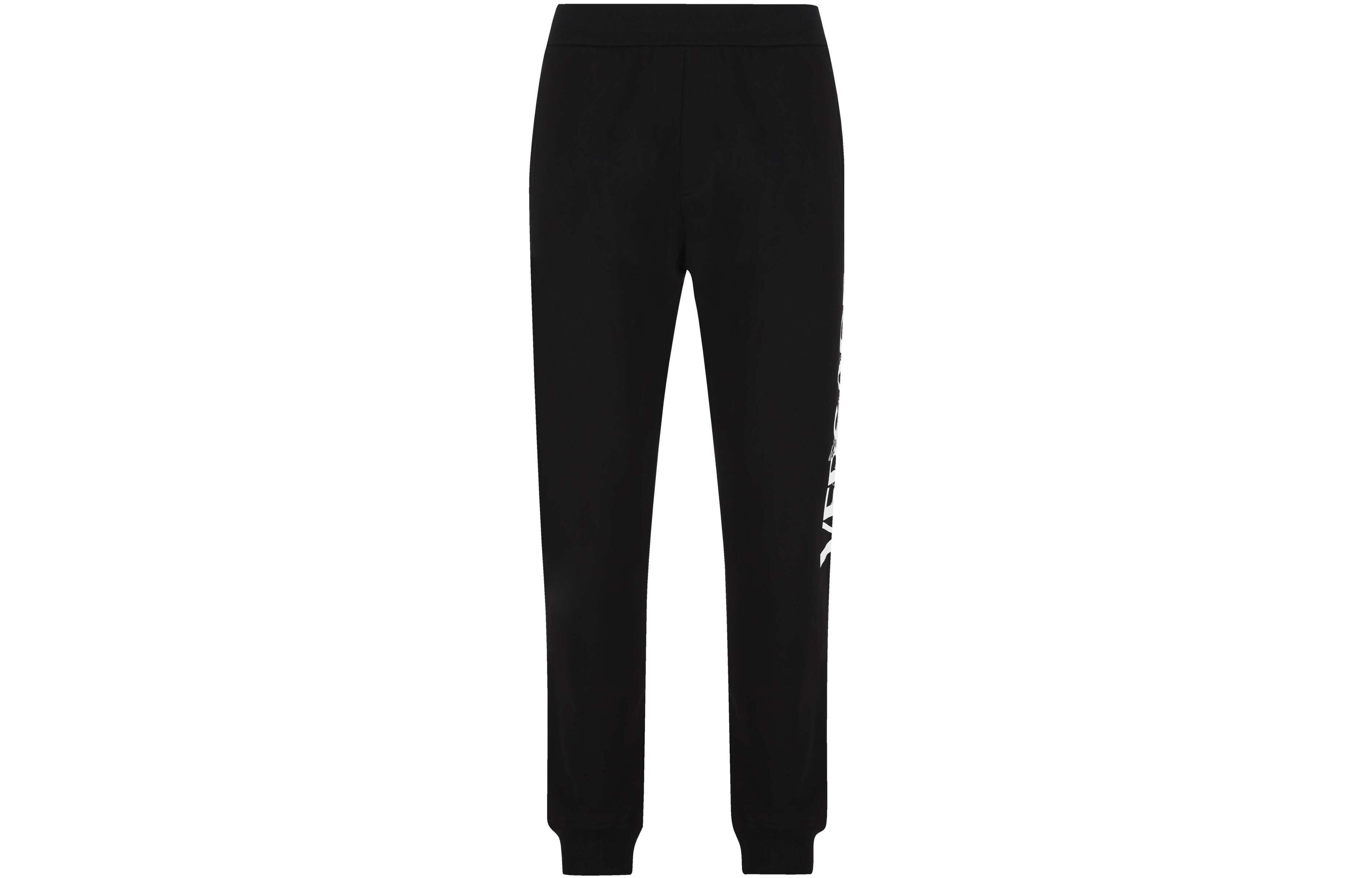 Order VERSACE FW22  Black Relaxed Fit Pants with Solid Logo Print 1006981-1A04955-1B000