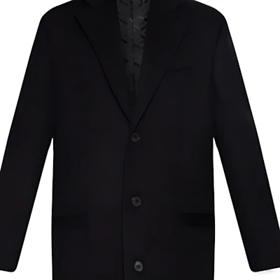 ヴェルサーチ FW22 ブラック シングルブレスト ストレートカラーコート. 1006962-1A04931-1B000 Details for ヴェルサーチ FW22 ブラック シングルブレスト ストレートカラーコート. 1006962-1A04931-1B000