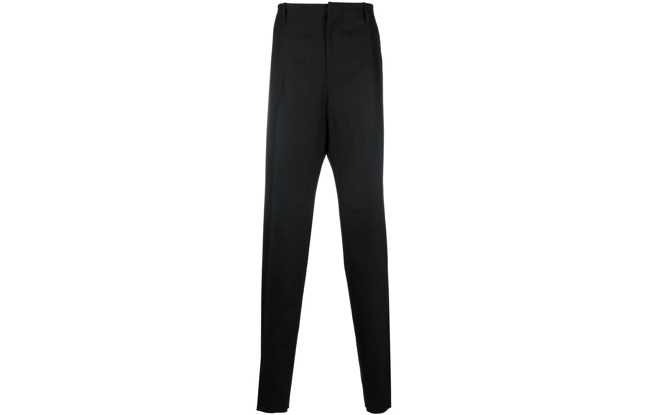 VERSACE FW22  Black Solid Twill Straight-Leg Casual Pants 1006714-1A03848-1B000