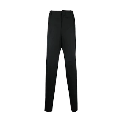 VERSACE FW22 Black Solid Twill Straight-Leg Casual Pants 1006714-1A03848-1B000
