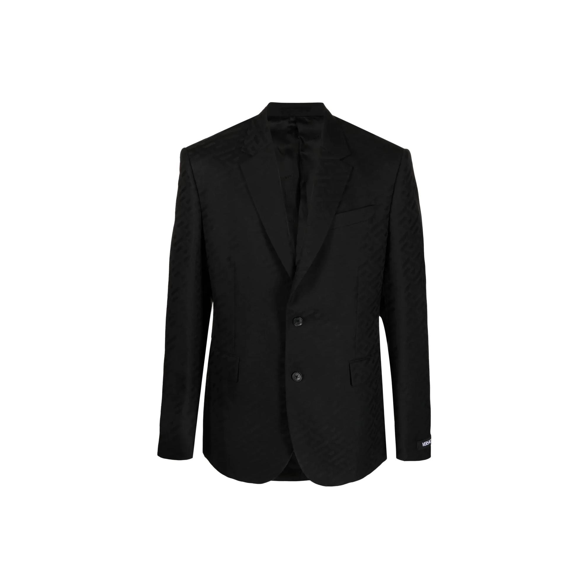 Order 베르사체 FW22 블랙 울 싱글브레스트 롱슬리브 블레이저. 1006009-1A04315-1B000