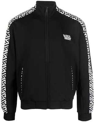 VERSACE FW22 Black Zip-Up Jacket with Logo Print. 10021001A016232W020 Order VERSACE FW22 Black Zip-Up Jacket with Logo Print. 10021001A016232W020