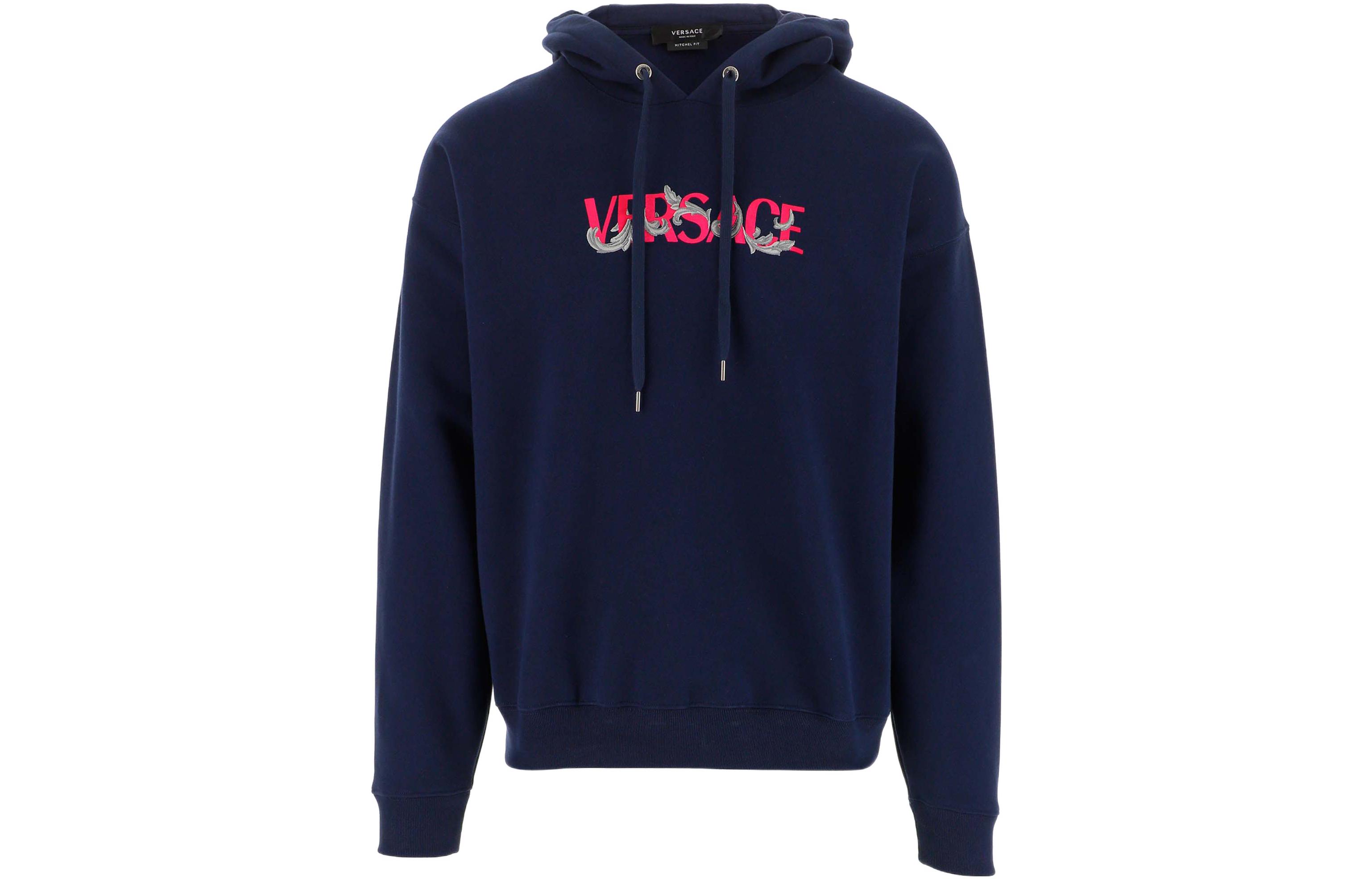 VERSACE FW22  Blue Logo Print Casual Pullover Hoodie. 1006498-1A04509-1U180 圖 2