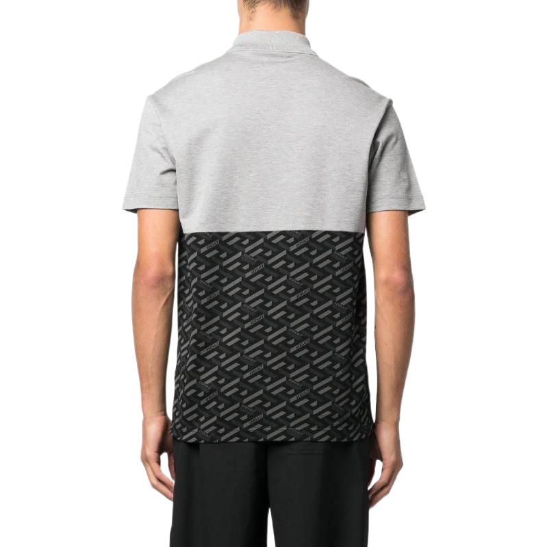Shop ヴェルサーチ FW22 カジュアルポロシャツ ブラック グレー 半袖トップス 1006468-1A04466-5B050