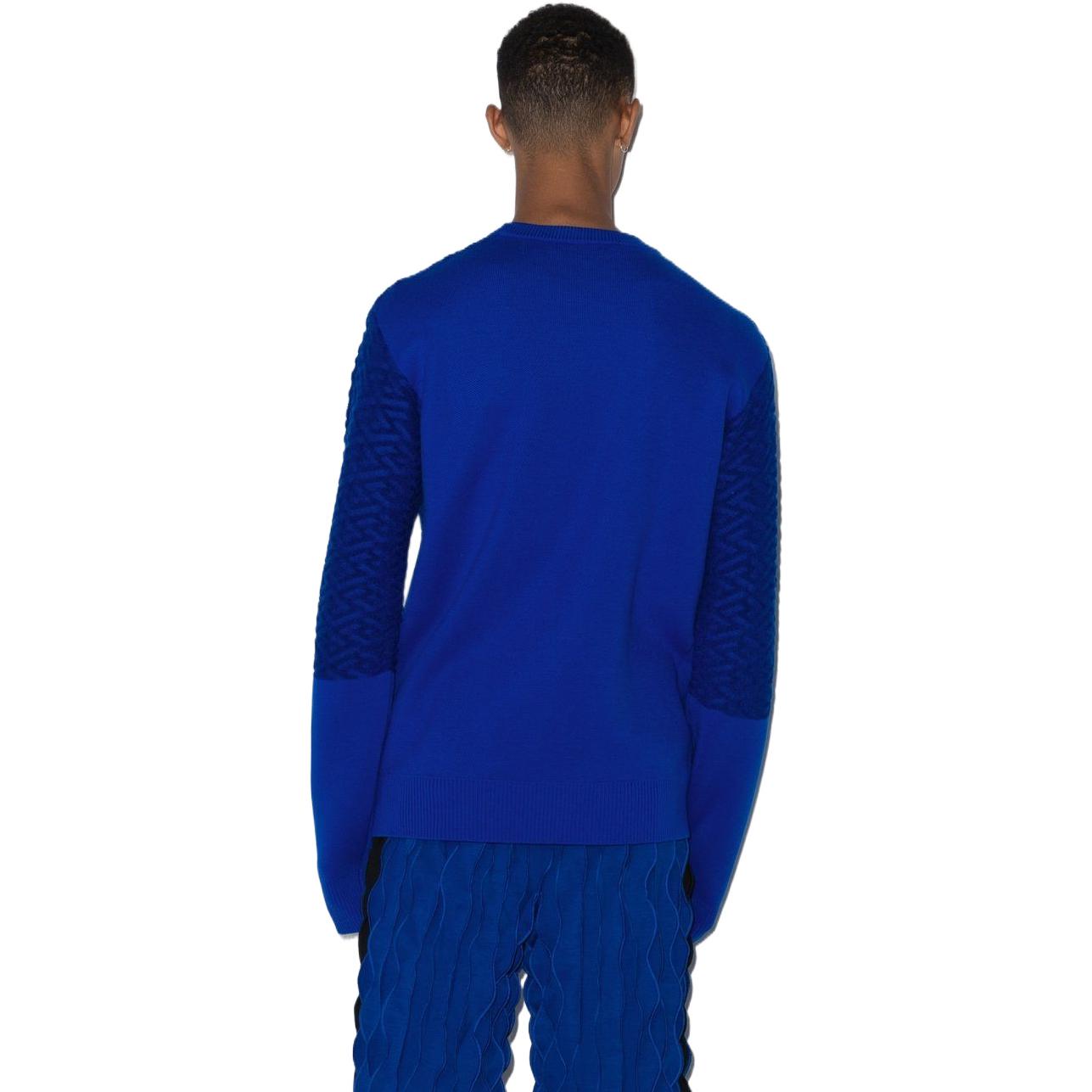 VERSACE FW22  Geometric Knit Wool Sweater Blue 1005942-1A04073-1UC30 圖 4