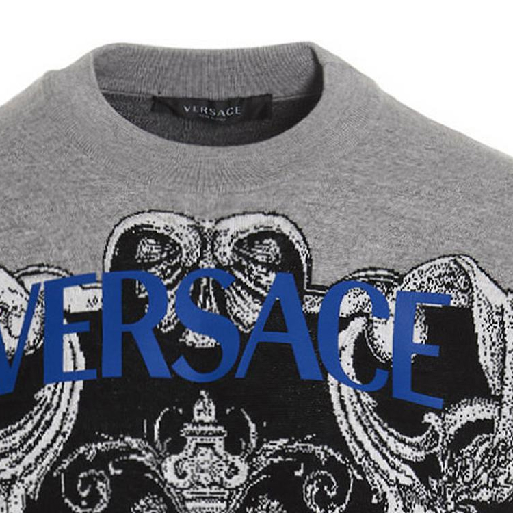 VERSACE FW22  Grey Crewneck Sweatshirt with Abstract Jacquard Design 1006101-1A04196-1E100 圖 5