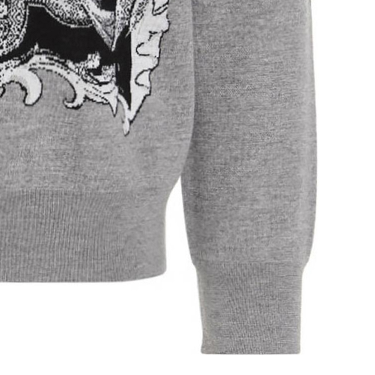 VERSACE FW22  Grey Crewneck Sweatshirt with Abstract Jacquard Design 1006101-1A04196-1E100 圖 7