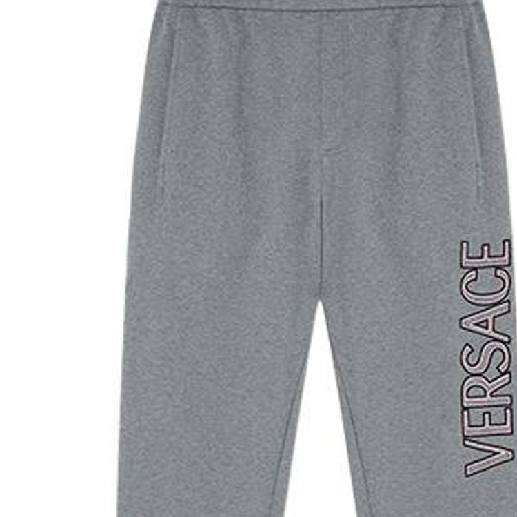 Details for VERSACE FW22 Joggers Grises de Punto con Letra y Cintura Elástica. 1004011-1A02880-1E090