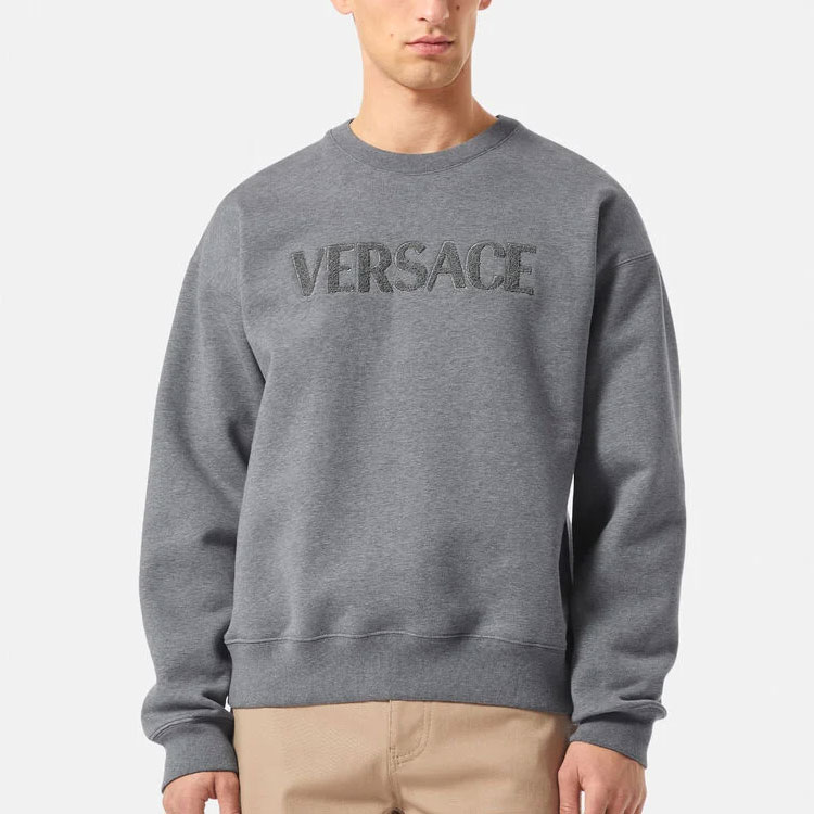 VERSACE FW22  Grey Logo Print Crewneck Pullover Sweatshirt. 1006502-1A04511-1E100 圖 4