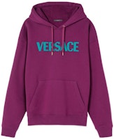 VERSACE FW22 Hoodie Purple Red with Letter Logo Print. 1006975-1A04511-1LA50 VERSACE FW22 Hoodie Purple Red with Letter Logo Print. 1006975-1A04511-1LA50